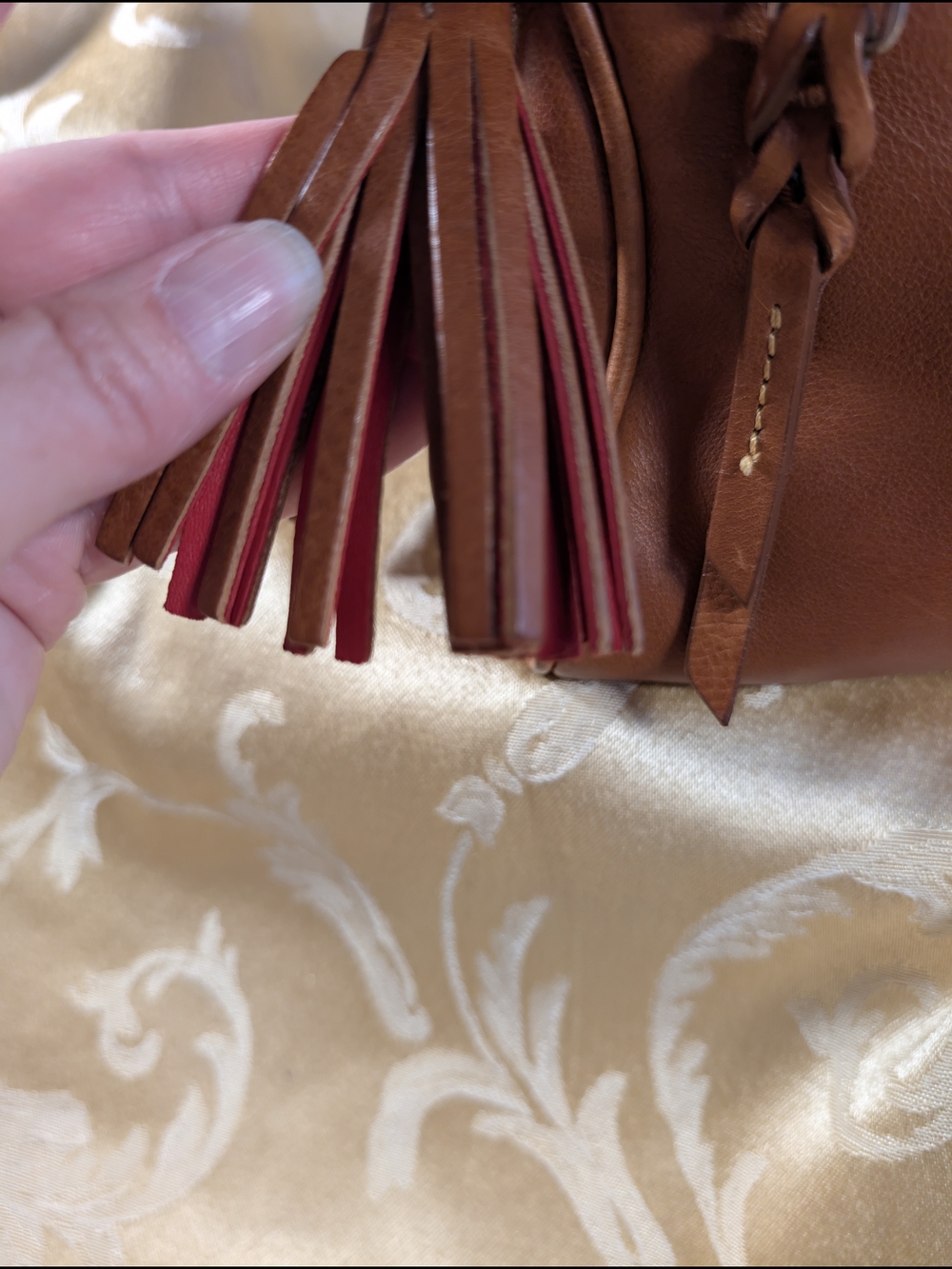 Dooney & Bourke Florentine Leather Mini Satchel Bag with Tassel - Picture 3 of 9